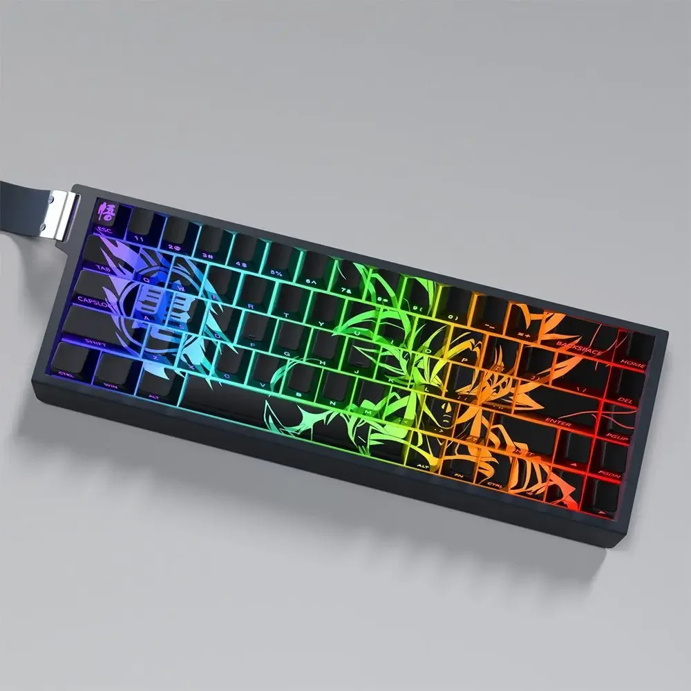 

74 клавиши Goku, пользовательские колпачки для клавиш, милые аниме PBT Cherry, персонализированные колпачки для клавиш для Wooting 60 65 68, механическая клавиатура с магнитной осью