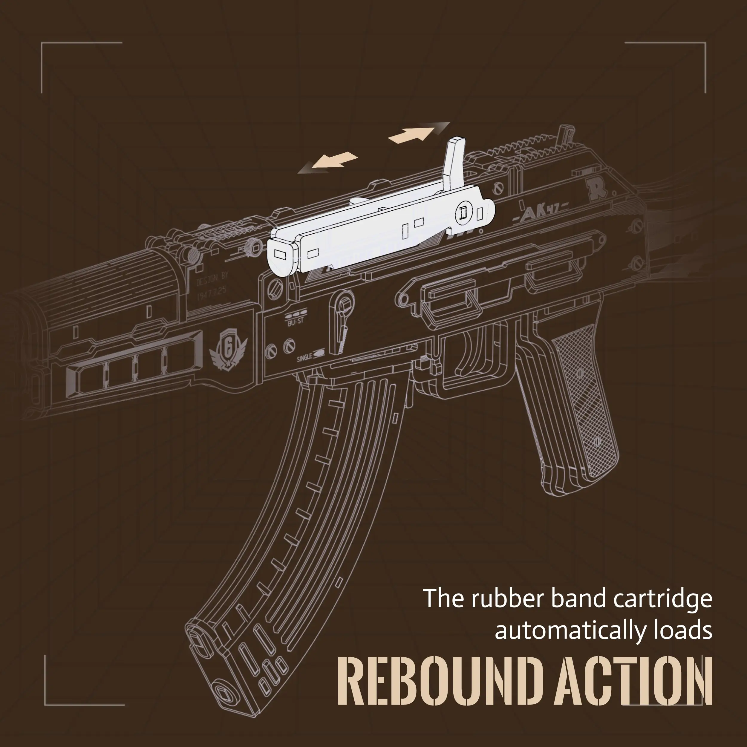 RoWood 3D Quebra-cabeças de madeira Tempo de montagem 6H, kit de modelo de brinquedo de arma de borracha, aniversário/natal/presentes criativos para adultos e adolescentes