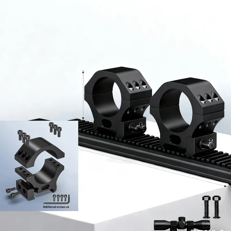 

30mm Medium Profile Scope Rings Mount Adjustable Elevation Picatinny Rails Tactical Mount for Hunting Airsoft