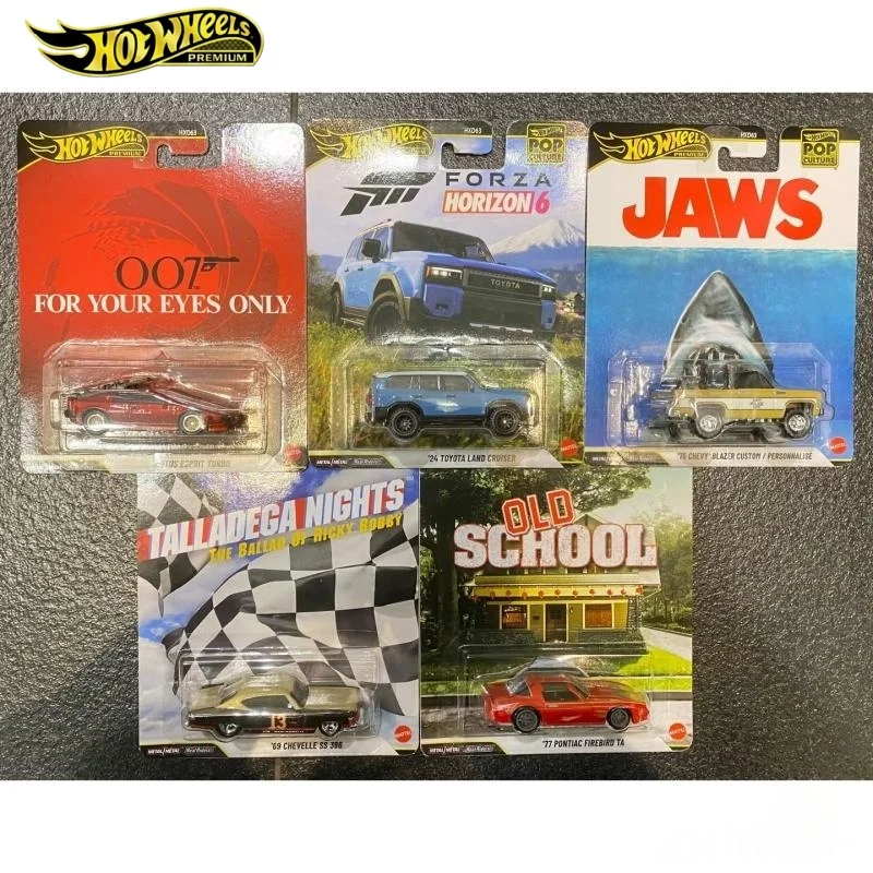 Selling Hot Wheels Car POP Culture Series Alloy Miniature Car Model Lotus Chevrolet Great White Shark Toy Birthday Fans Gift