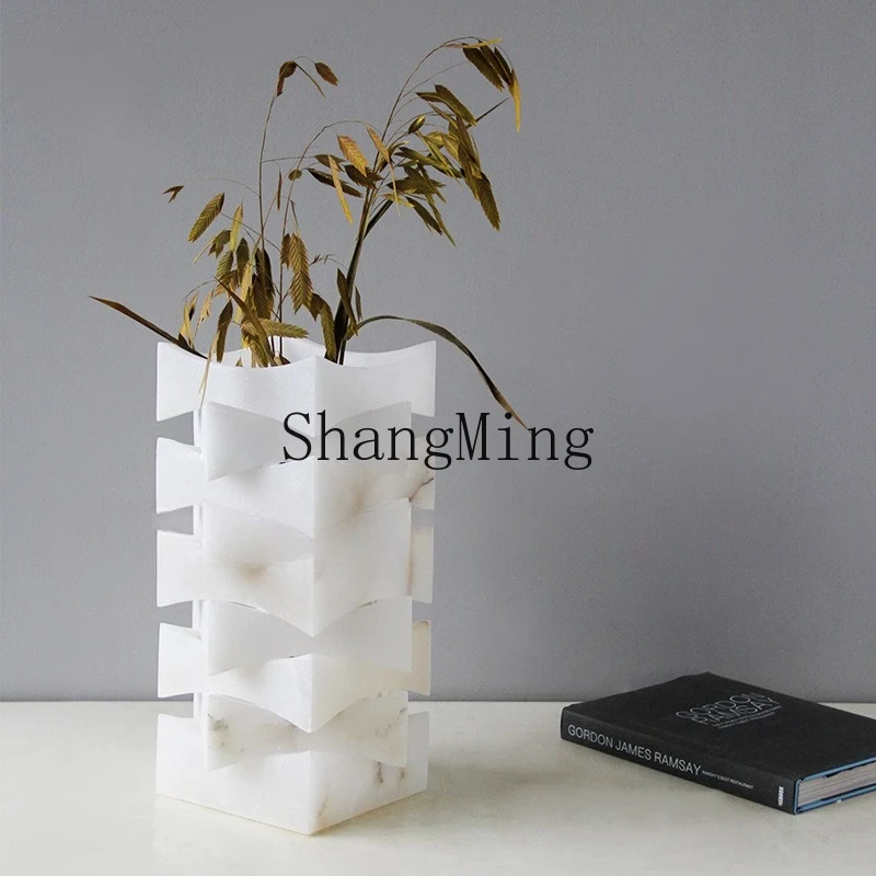 

SM simple light luxury high-end flower arrangement decoration model room sales hotel desktop marble ornament