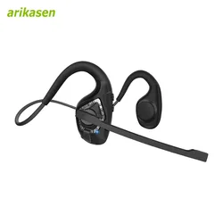 Bluetooth Headsets with Microphone Open Ear Headphones Wireless Bluetooth Noise Cancelling Air Conduction Headphones for Office