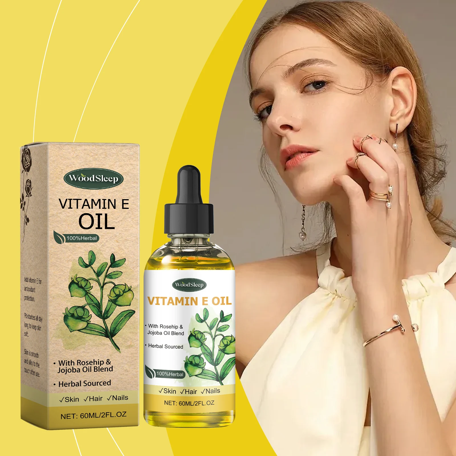

Oil для ухода за кожей WoodSleep Multi-Care Oil с витамином Е — для лица, тела, волос и ногтей, увлажняющая формула с быстрым впитыванием для ежедневного использования