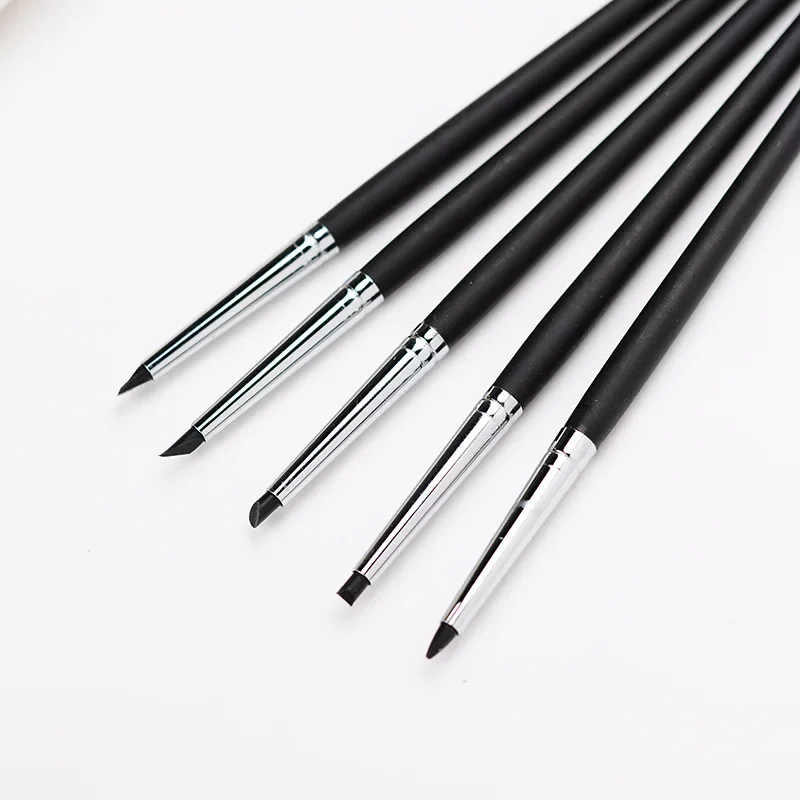 5pcs Polymer Clay Tools Nail Art Pottery Clay Tools Clay Pottery Sculpting Pencil Crafting Engraving Silicone Pen sculpture Tool