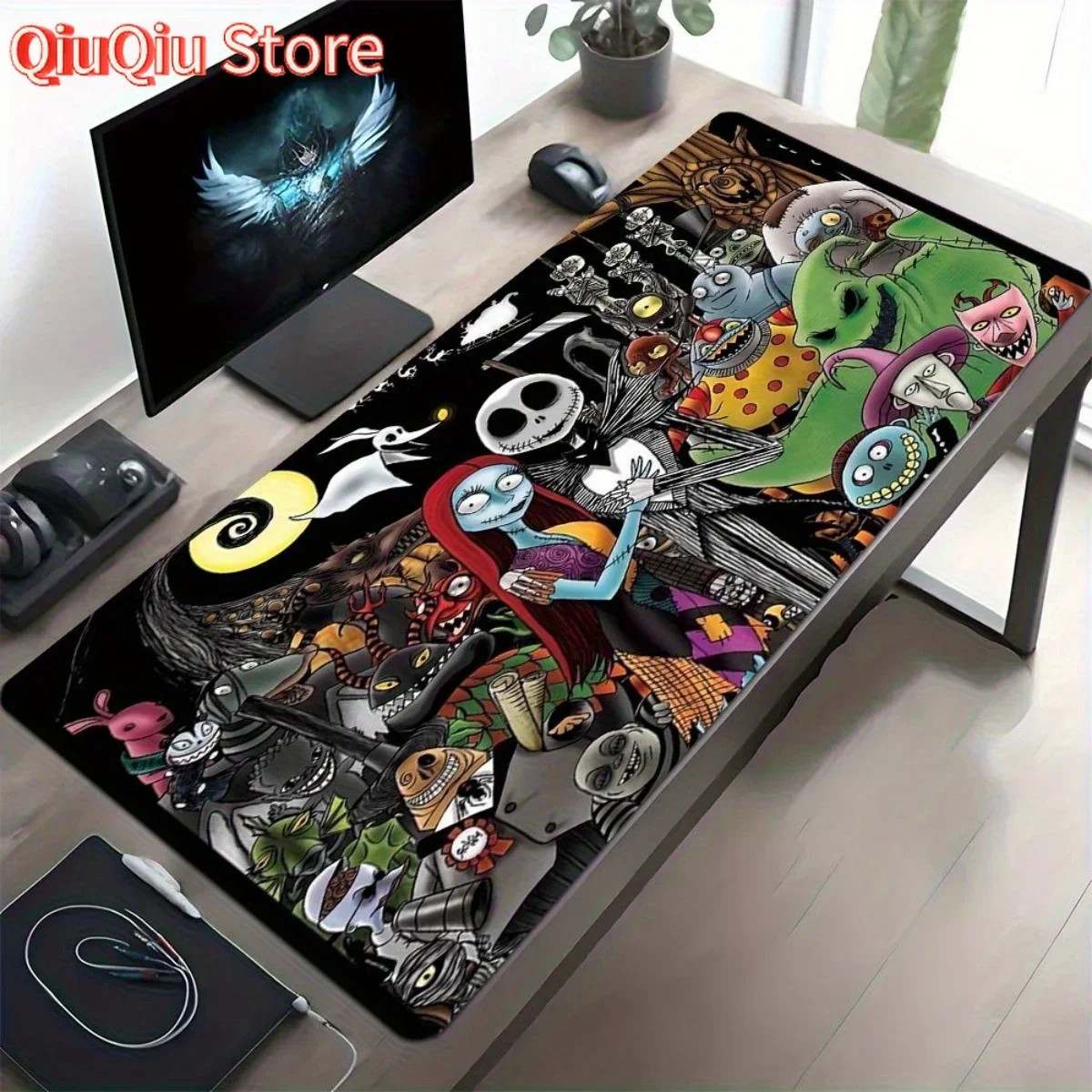 

Pre-Christmas Nightmare Mouse Pad Set of 1 - Vibrant Jack Skellington And Halloween Themed Design, Non-Slip Rubber Base, Polyest