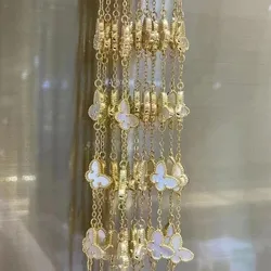 SMILE Real 18K gold butterfly bracelet AU750 non demolded women's fashionable bracelet boutique jewelry gift B0038