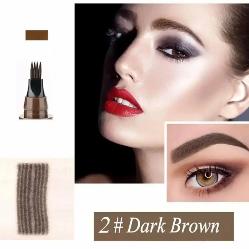 4 Fork Eyebrow Pencil long Lasting 4 Point Eyebrow Pencil 4 Prong Tip Eyebrow Pen Waterproof Liquid Eyebrow Pencil like real