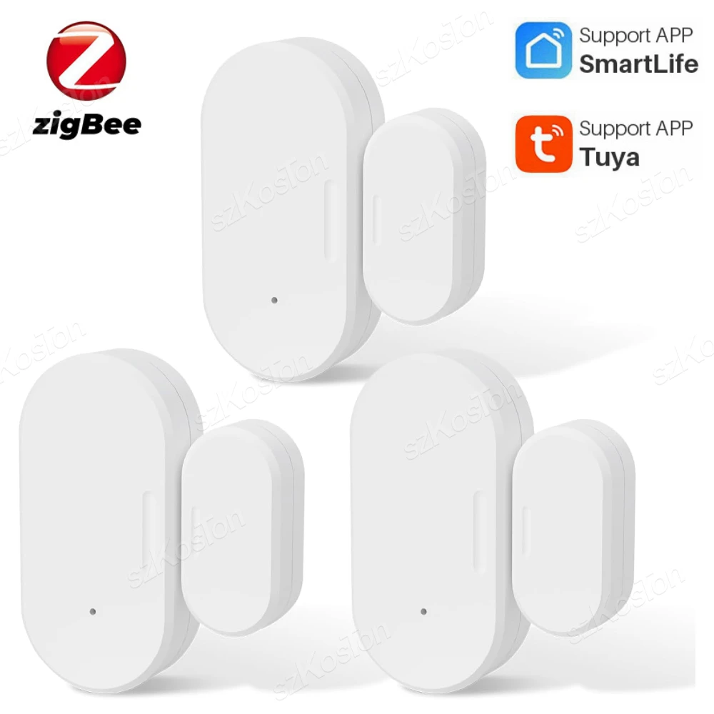 Tuya Zigbee-スマートドアおよびウィンドウセンサー,オープンおよびクローズドセンサー,ホームセキュリティ保護,alexaおよびGoogle用のアラームシステム