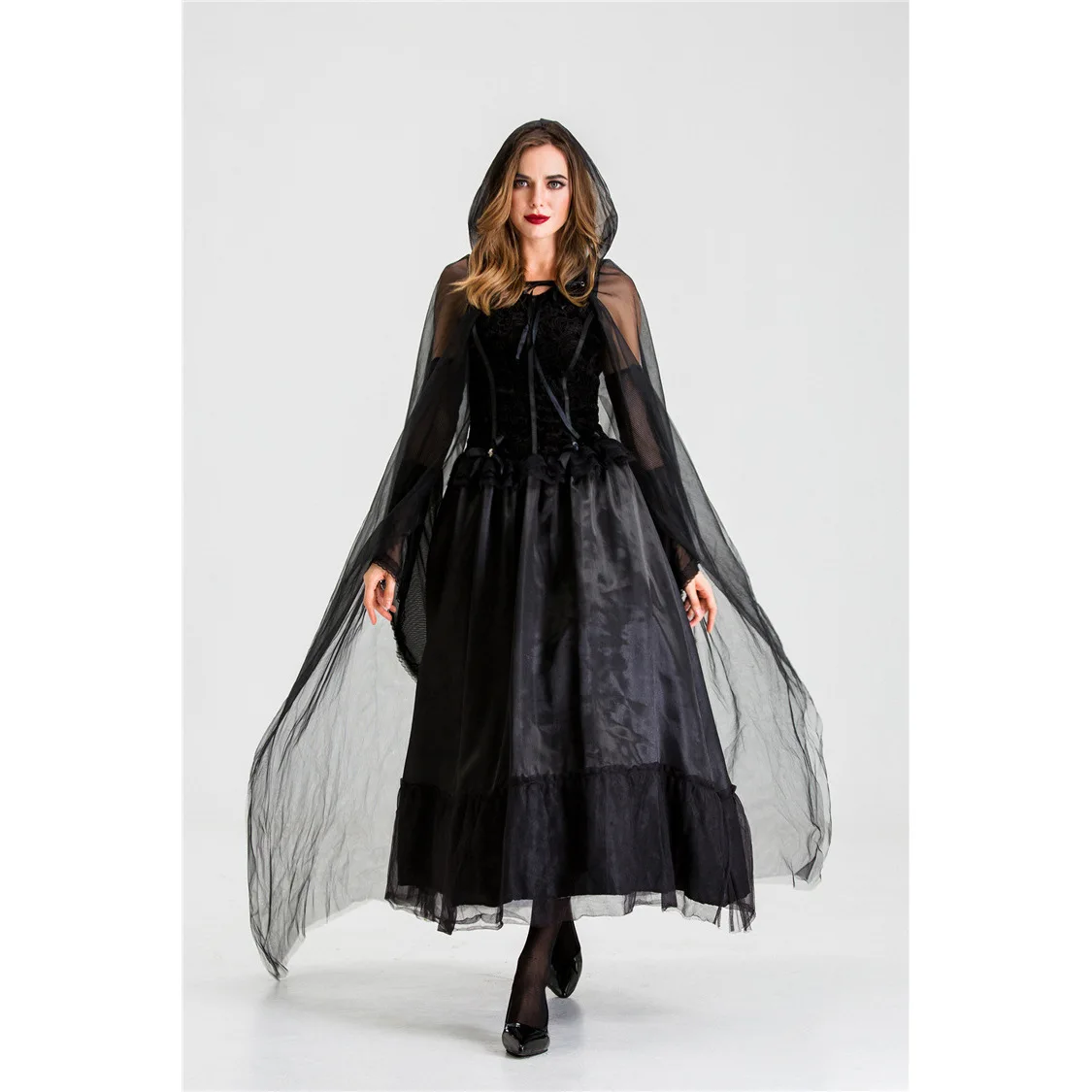 loween Death God Ghost Bride Hell Godd Witch Devil  Size Splitting Dr Par Costume Women's Faion Clothing