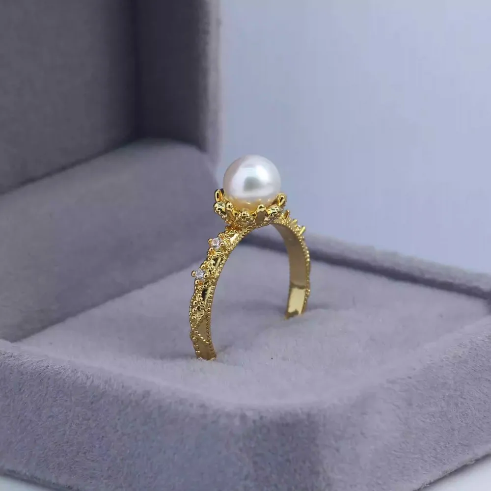 

5 шт. регулируемые позолоченные жемчужные кольца, фурнитура и аксессуары-для изготовления ювелирных изделий, оптовая продажа, товары для рукоделия 6-7 мм