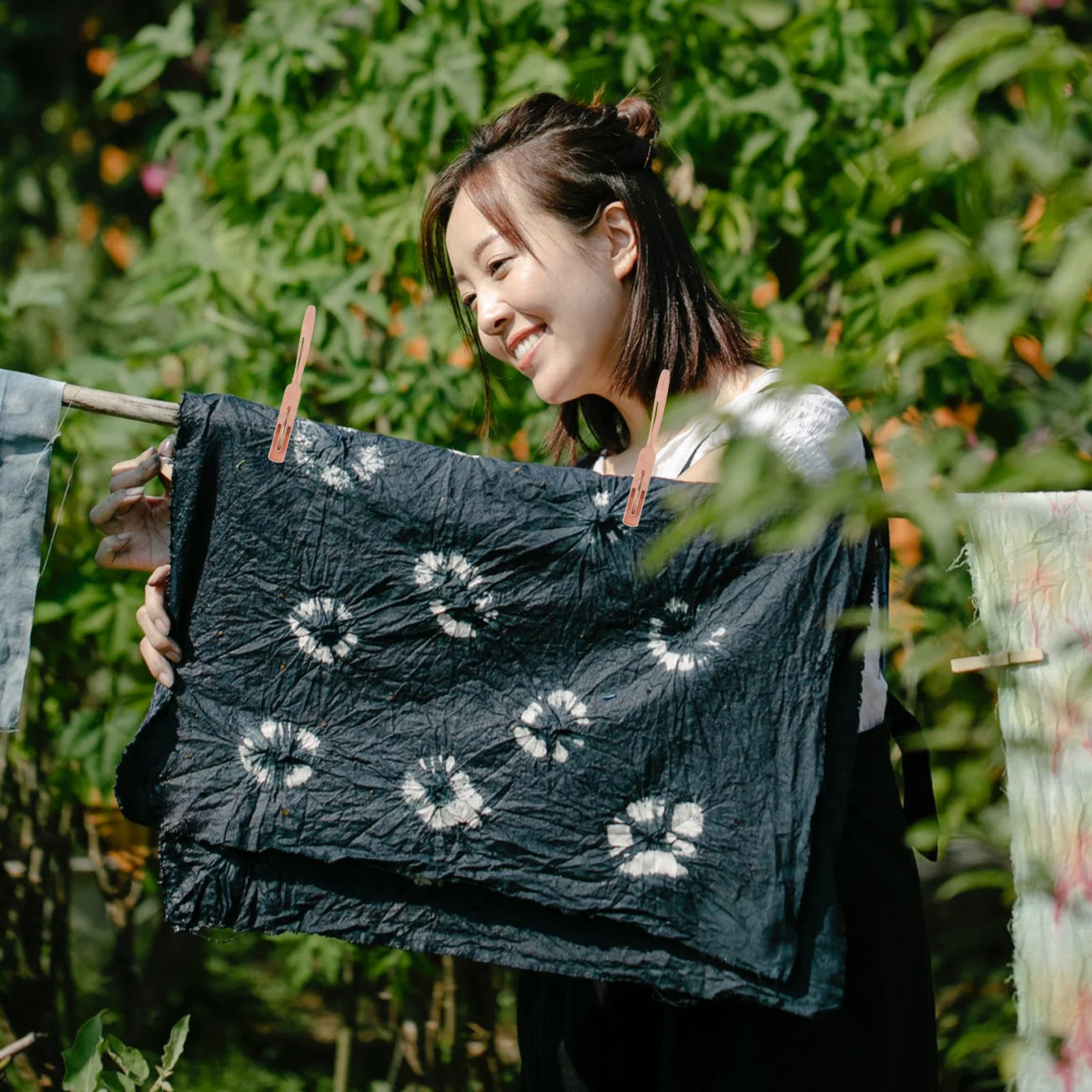 

12Pcs Plastic Windproof Clothespins Clothes Clips with Rope Non Slip for Towel Sock Underwear Drying Cloth Pegs