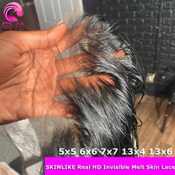 Eva 13x6 HD Lace Frontal Only 5x5 6x6 7x7 HD Lace Closures Body Wave & Straight Human Hair HD Lace Frontal Closure Pre Plucked