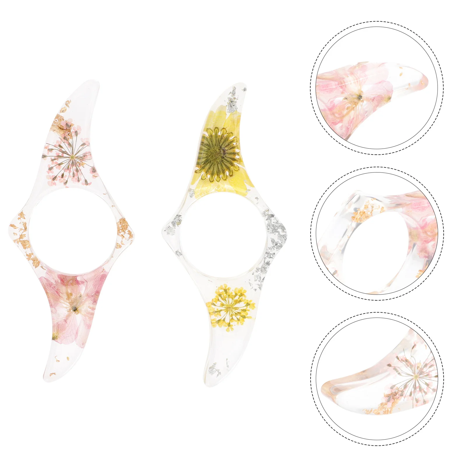 2 قطعة حامل صفحة الكتاب تصميم زهرة شفافة الإبهام الدائري صفحة مفرشة القراءة العملية اكسسوارات القراءة الملحقات