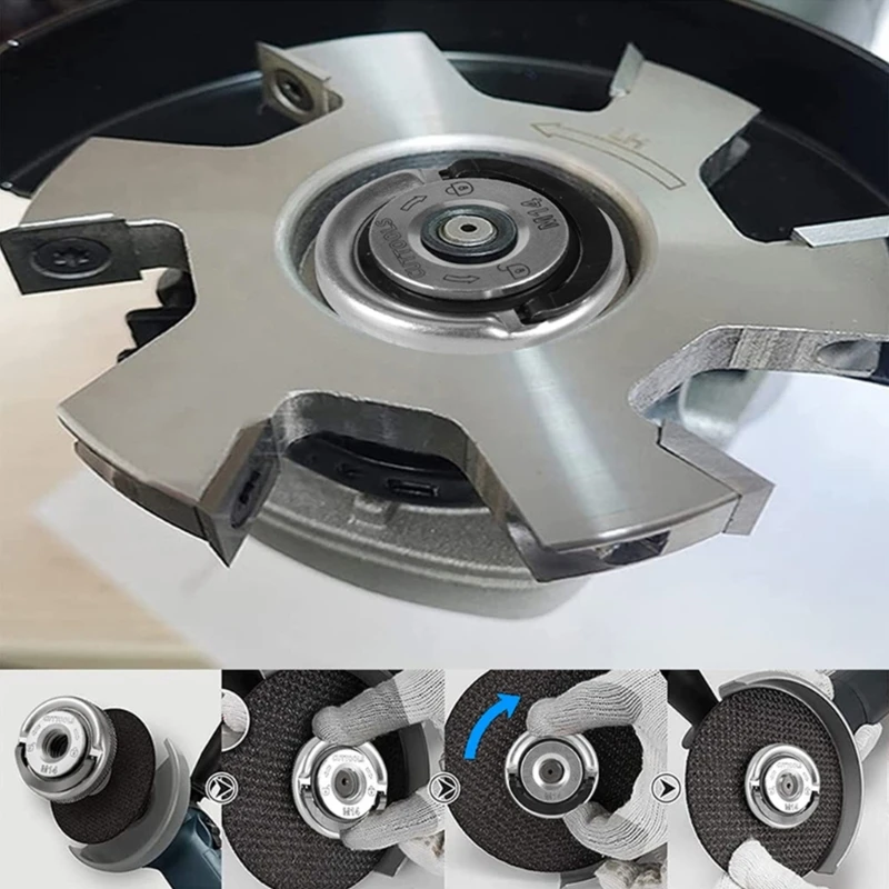 M14 Thread Angle Grinder Self-Locking Pressing Plate Angle Grinder Quick Release Flange Nut Power Chuck Tools