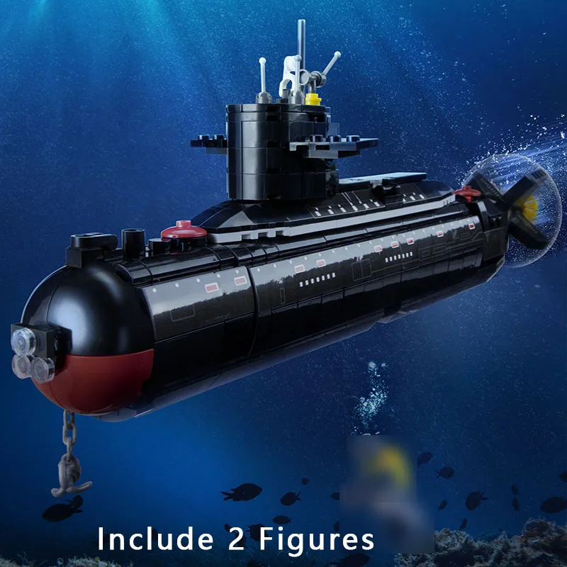 

Военный военный корабль, армейские строительные блоки, военно-морская стратегическая модель ядерной подводной лодки, миниатюрная сборка-головоломка, игрушки для мальчиков, подарок