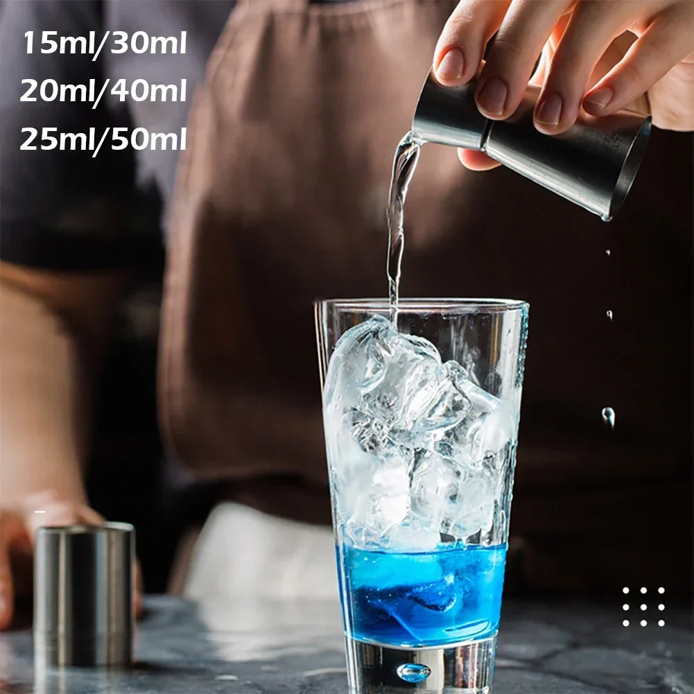 15/30ml 20/40ml 25/50ml Stainless Steel Cocktail Shaker Measure Cup Dual Shot Drink Spirit Measure Jigger Kitchen Gadgets