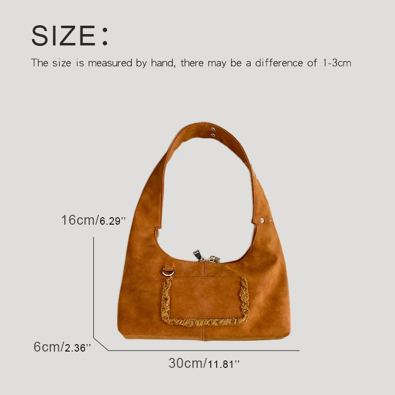 MEDIOW Faux Suede Small Hobos Bags For Women Luxury Designer Handbag And Purses 2024 New In Vintage Button Underarm Shoulder Bag