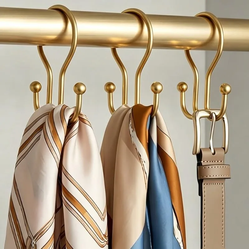 21 pcs Gold Iron Double Ear Shower Curtain Rings, Smooth Sliding, Fits Various Bathroom Shower Rods, Easy to Install view 5