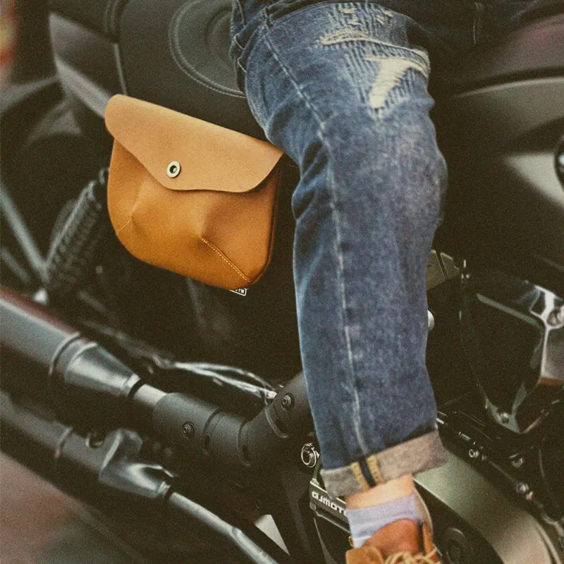 【Premium】For QJMOTOR Flash 600 retro side cover bag hanging bag modification accessories cowhide bag storage side bag