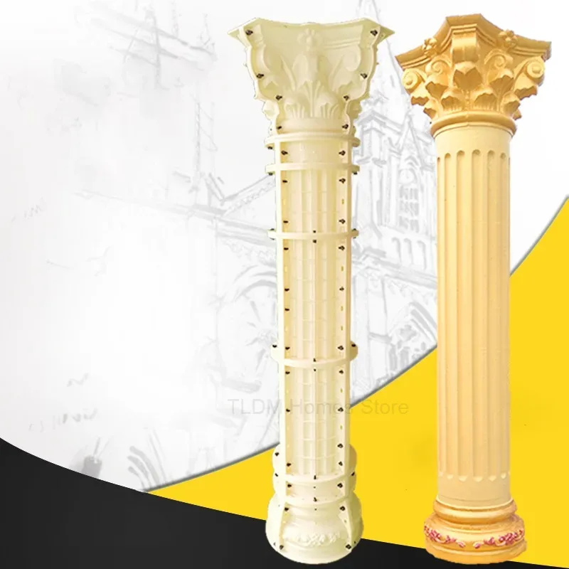 ABS Plastic Multi Pattern Thickened Roman Column Mold European Decorative Villa Gate Garden Cement Column Building cement Mold Z