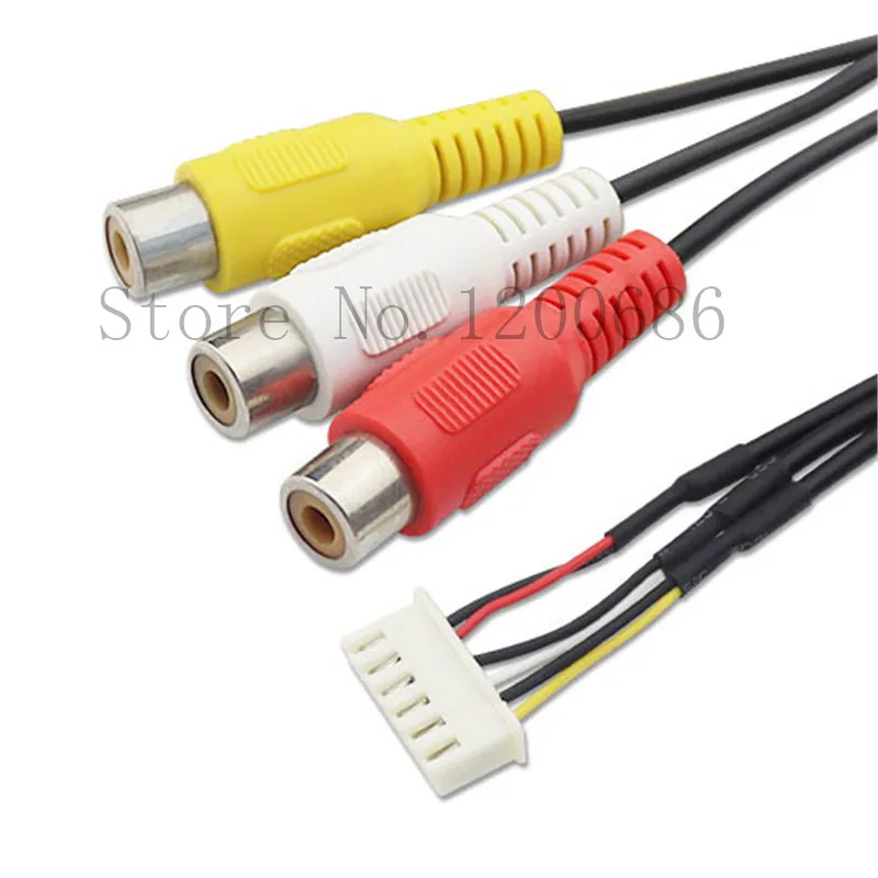 1M XH2.54 6PIN 6P 6 circuits 3 RCA Female XH 2.54 connector 3RCA Red Yellow White Connectors Audio Video AV Female wire harness