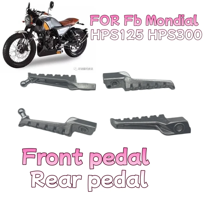 Motorcycle Front and Rear Footrests, Left and Right Footrest Assembly, Suitable for Fb Mondial Hps125 Hps300