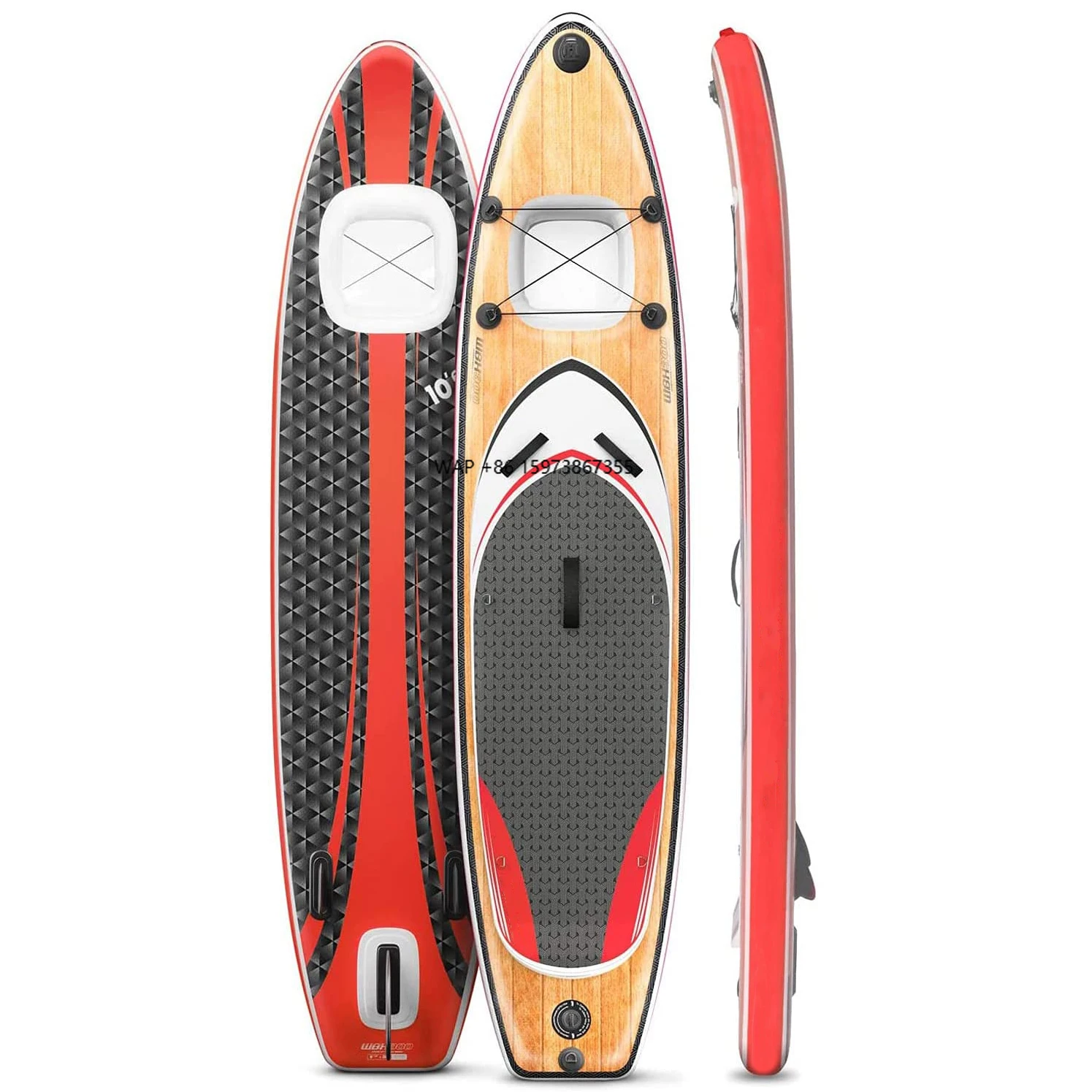 

Premium Double Layer Sup Surfing Board Stand up Paddle Board for Adults Surfing With Underwater Viewing Window