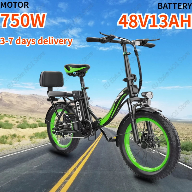 HD-C1 Electric Bike 750W Motor 48V13AH Parent-child Outdoor Entertainment E-bike 20-inch Tire Urban Foldable Electric Bicycle