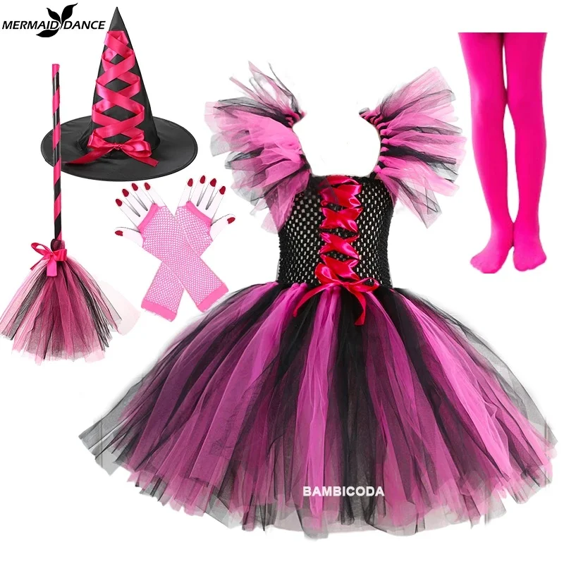 Costume de sorcière pour bébé fille, robe de sorcière lumineuse, ensemble de vêtements pour fête de carnaval, cape de sorcière, Halloween 2026