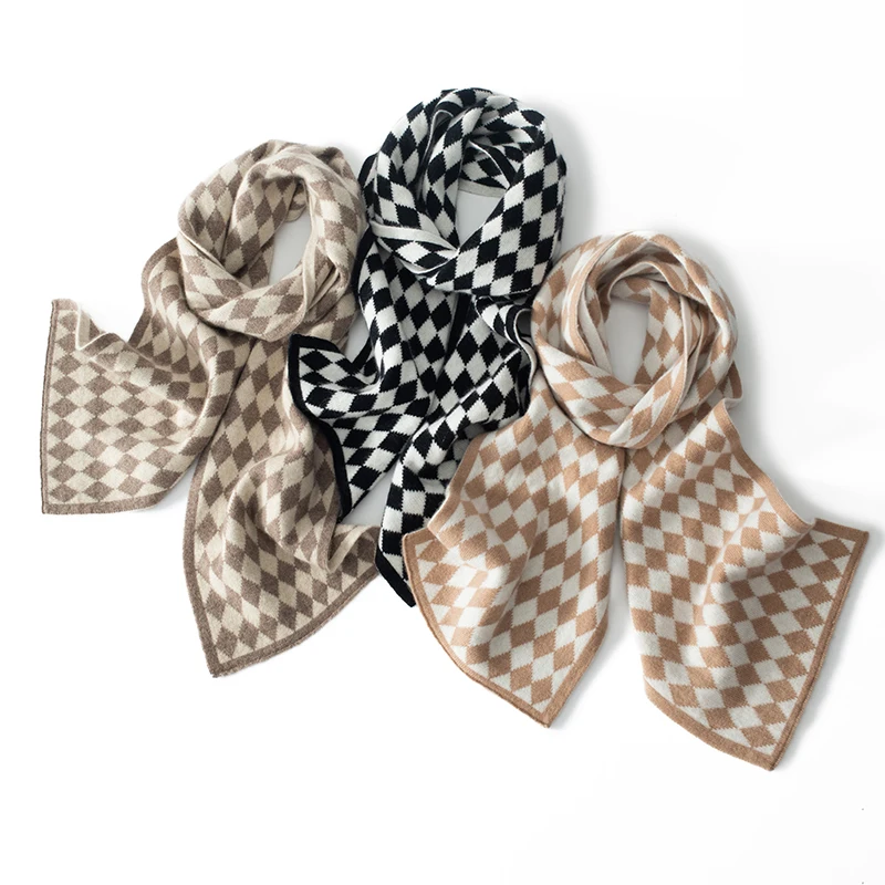 LDZWSM sciarpa scozzese inverno caldo lana Cashmere donna lunga Bandana Pashmina Foulard sciarpe femminili G3044079