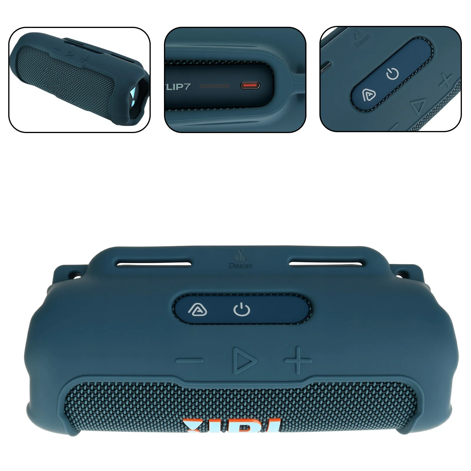 Silicone Protective Case For JBL Flip7 Speaker Portable Bike Bars Fixed Strap Holder Protector Travel Easy Carrying Case Shell