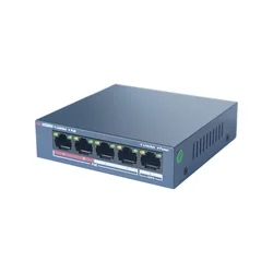 HIKVISION-conmutador PoE de 4 canales, conmutador LAN no gestionado DS-3E0105P-E/M, conmutador de red LAN PoE