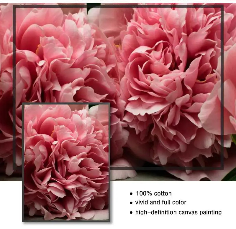 Pink Peony Floral Print Painting Home Decor Scandinavian Art Flower Canvas Poster Wall Picture Modern Living Room Decoration view 6