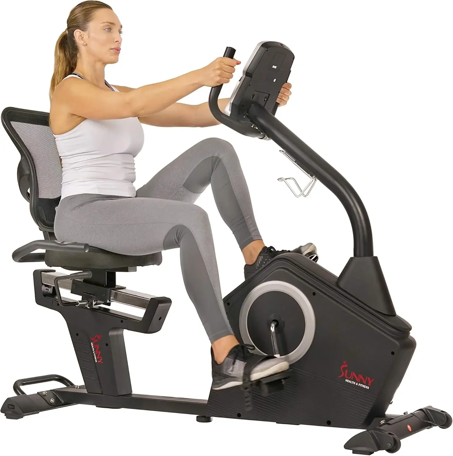 Fitness Programmable 16 Levels Electro-Magnetic Resistance Recumbent Exercise Bike with 24 Pre-Build Workouts and