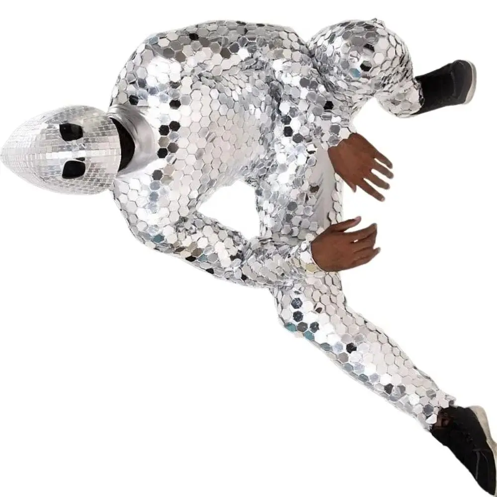 

Mirror jumpsuit mirror man dance suits Mirror Costume for nightclub stage performance christimas party