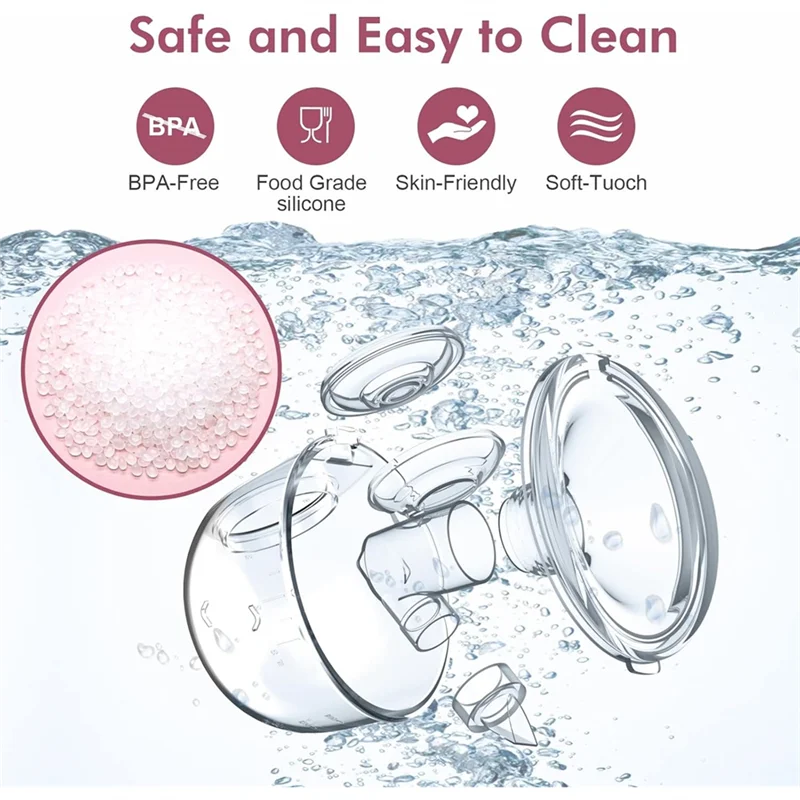 مضخة ثدي كهربائية محمولة يمكن ارتداؤها، شفة 24 مم، شاشة LED، 3 أوضاع 9 مستويات، ضوضاء منخفضة - تتضمن قطعتين #2