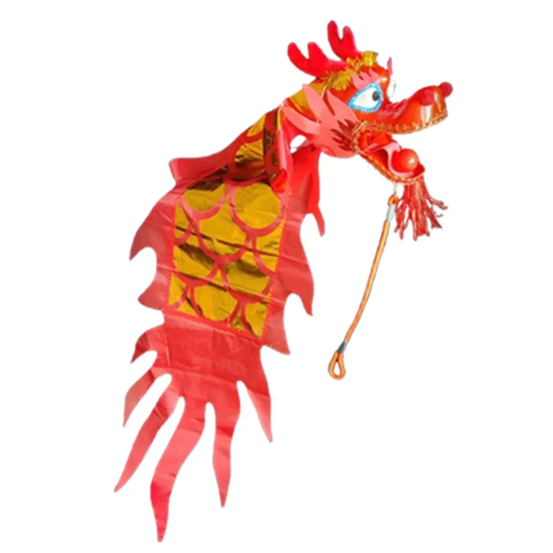 Dança chinesa Dragão Set com cabeça, Festival de Carnaval Infantil, Atividade Escolar, Brinquedos Engraçados, 1.5 m, 2 m, 3 m