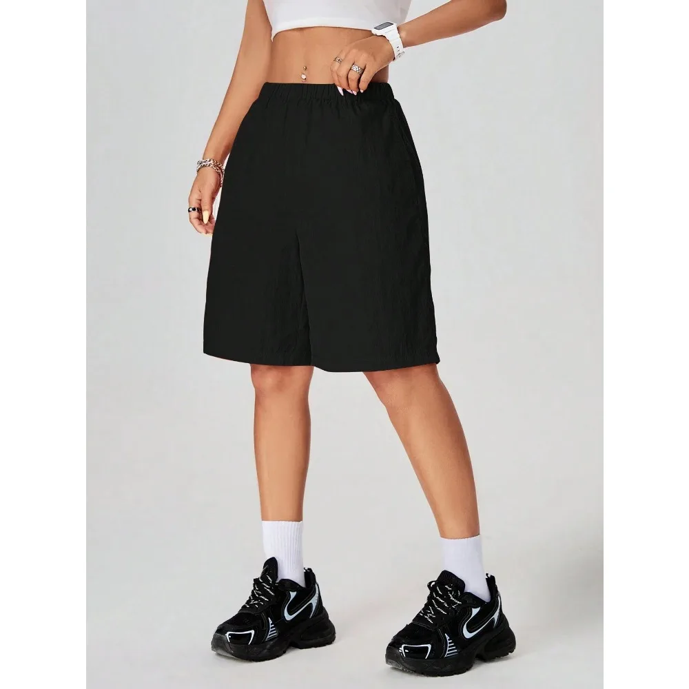 شورت رياضي خارجي من القطن الخالص مقاس 5 بوصات للسيدات، شورت رياضي كاجوال وعصري ومريح، شورت عالي الخصر