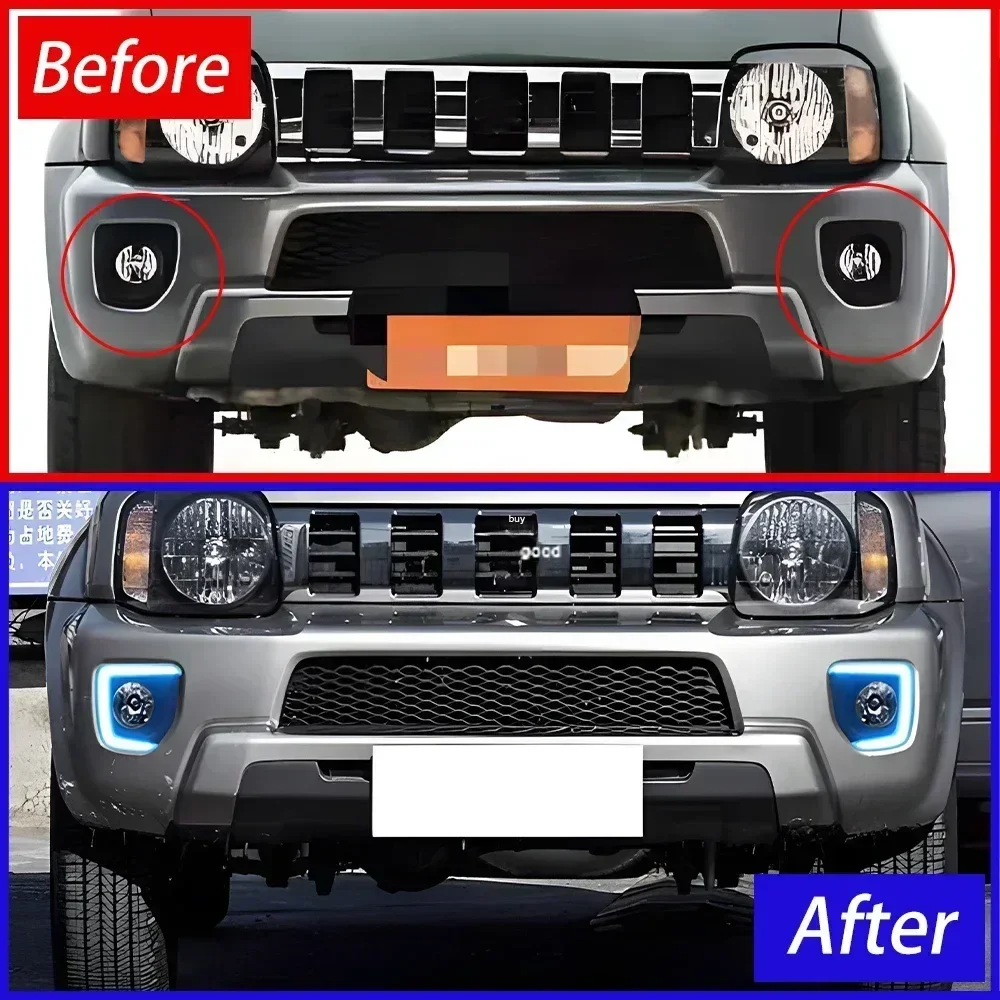 Montaje DRL automático para Suzuki Jimny 2012-2018, actualización de parachoques delantero, luz LED de circulación diurna dinámica de alta calidad, accesorios para coche