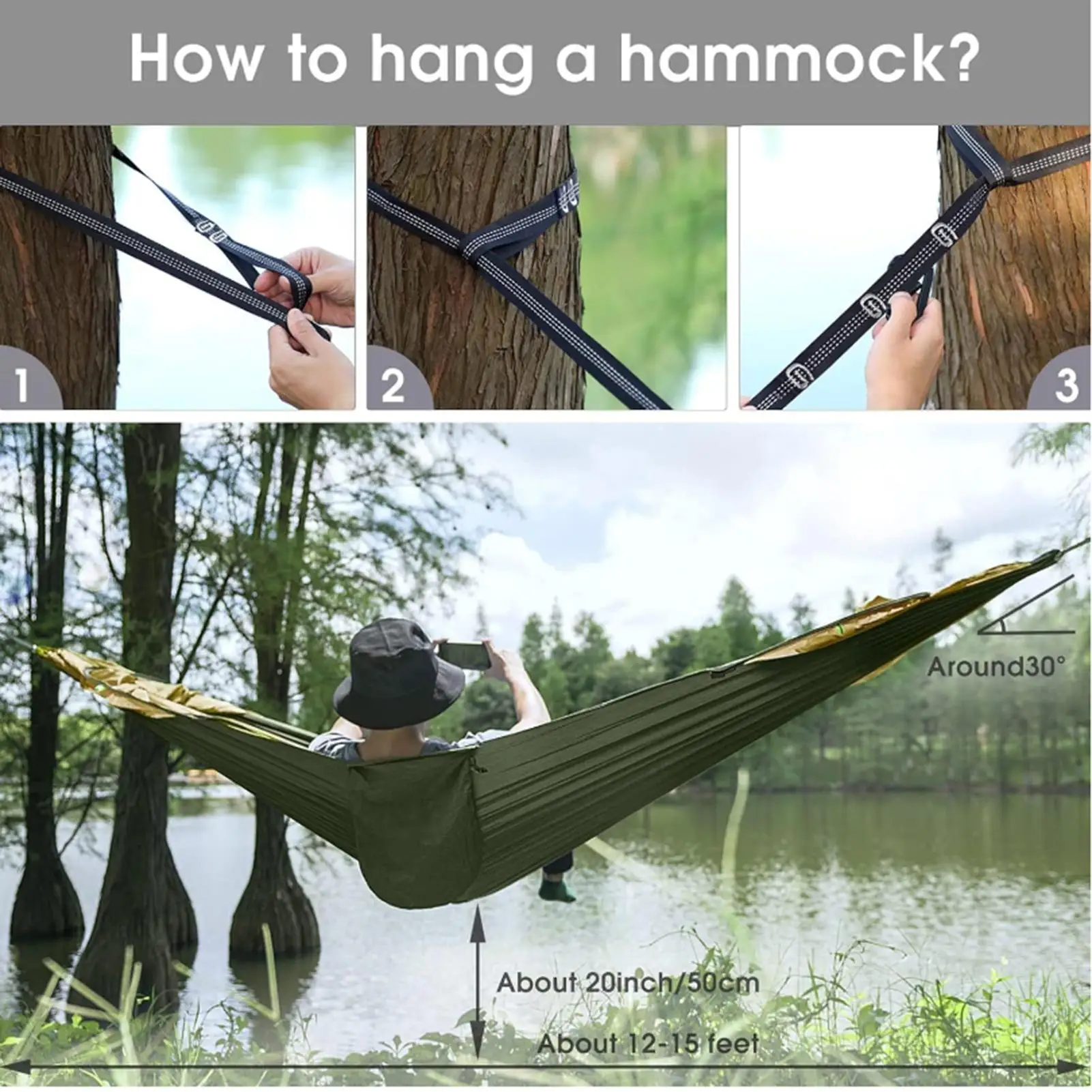 

Hammock For Camping Fully Automatic Quick-Opening Outdoor Sleeping Hammock For Women Men Campers Family Hikers Backpacking Beach