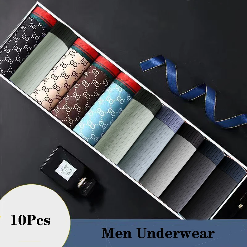 10Pcs/lot Men Boxers Underpants Sports Underwear Breathable Man Panties Men\'s Fashion Boxershorts Homme Boxer