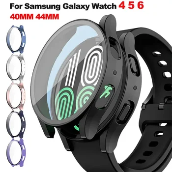 Vetro temperato + Cover per PC per Samsung Galaxy Watch 4 5 6 44mm 40mm Custodia protettiva per paraurti per tutte le coperte Galaxy Watch4 5 Accessori