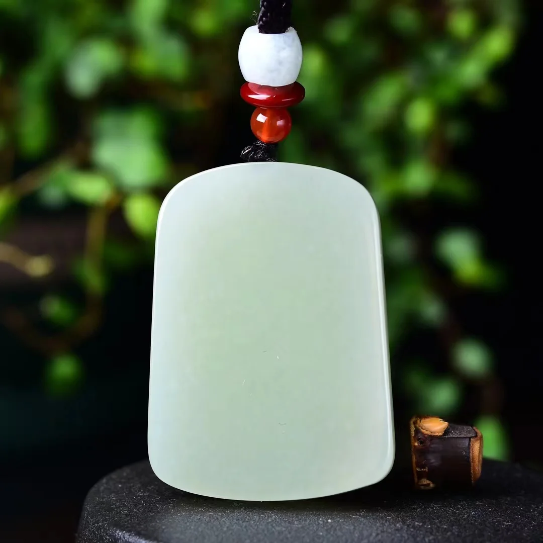 Exquisite Hetian Jade 38*52*8MM Lucky Kirin Pendant Jewelry 1756#