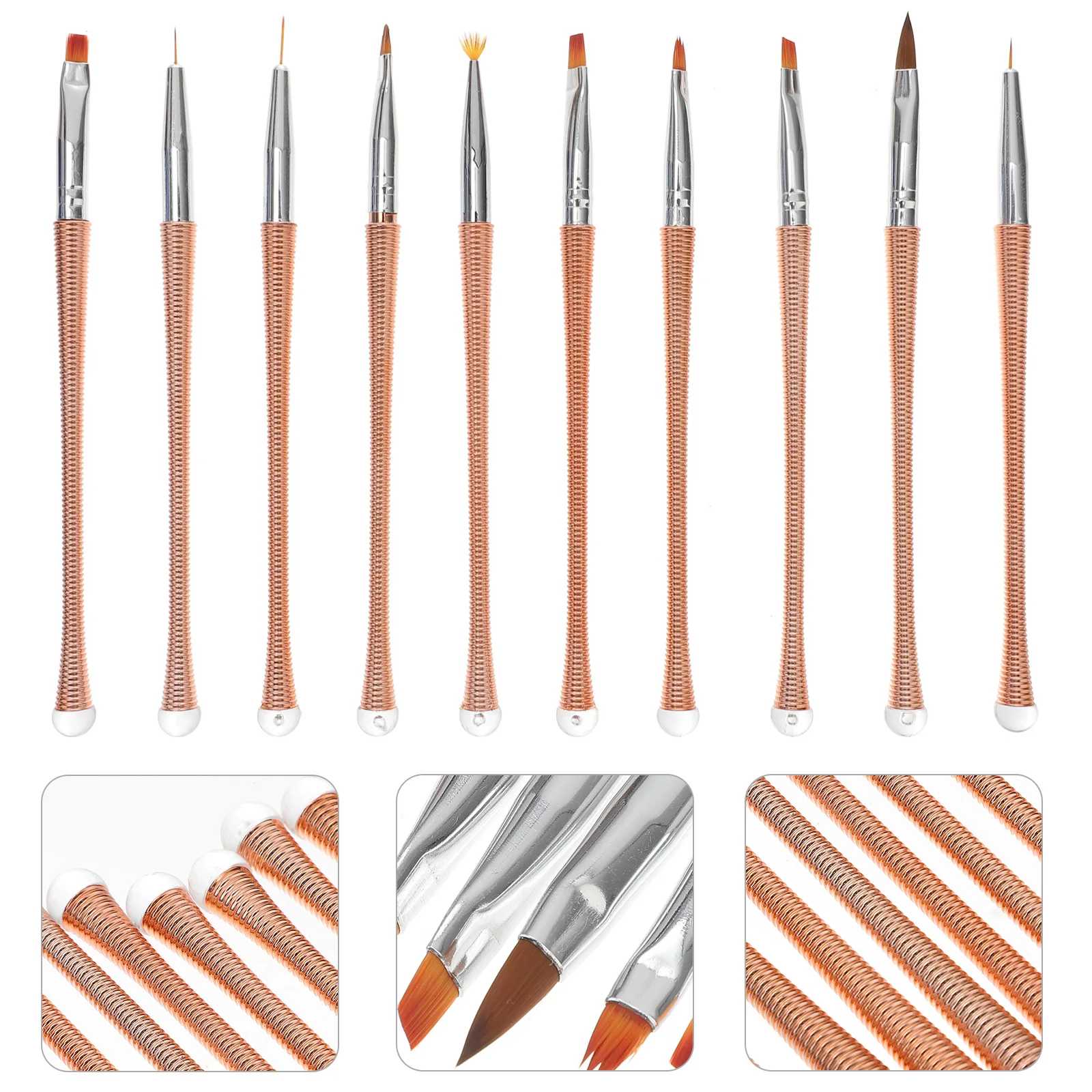 

10pcs Pen Set Long Handle Art Brush Lightweight Durable Nail Painting Tool For Home Professional Use Nail Art Accessories