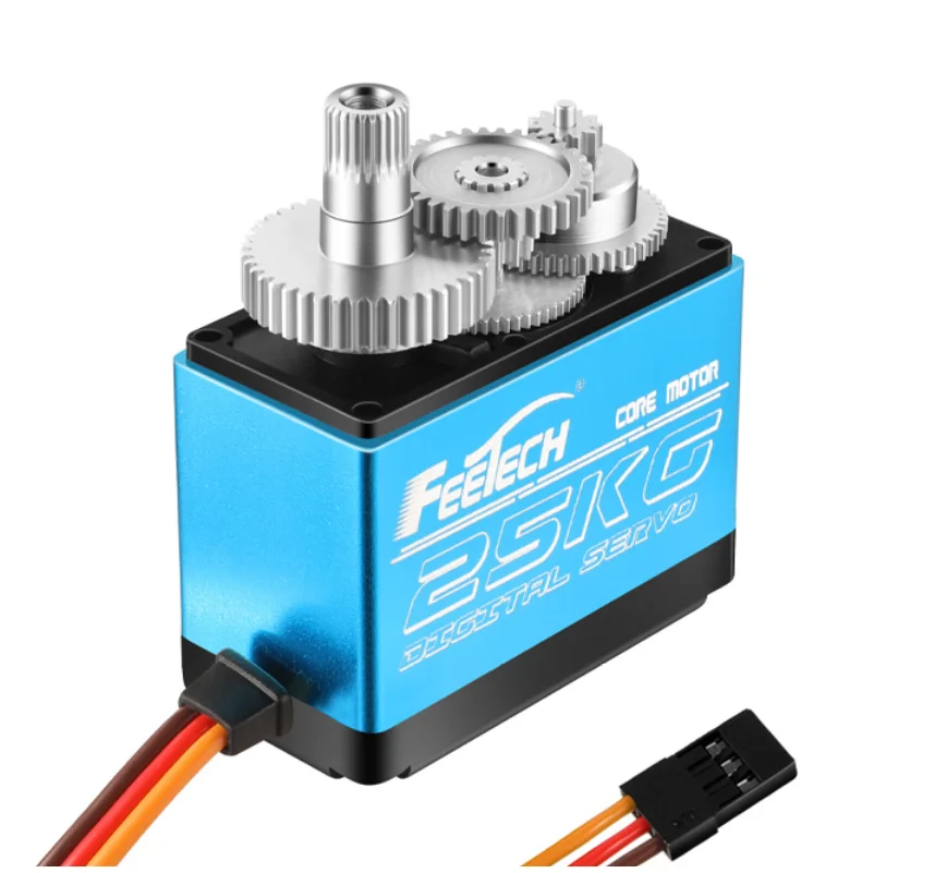 1x servo 25kg núcleo de alto torque servo motor digital e à prova dwaterproof água ft5325m servo x-maxx para diy robótico, carro rc