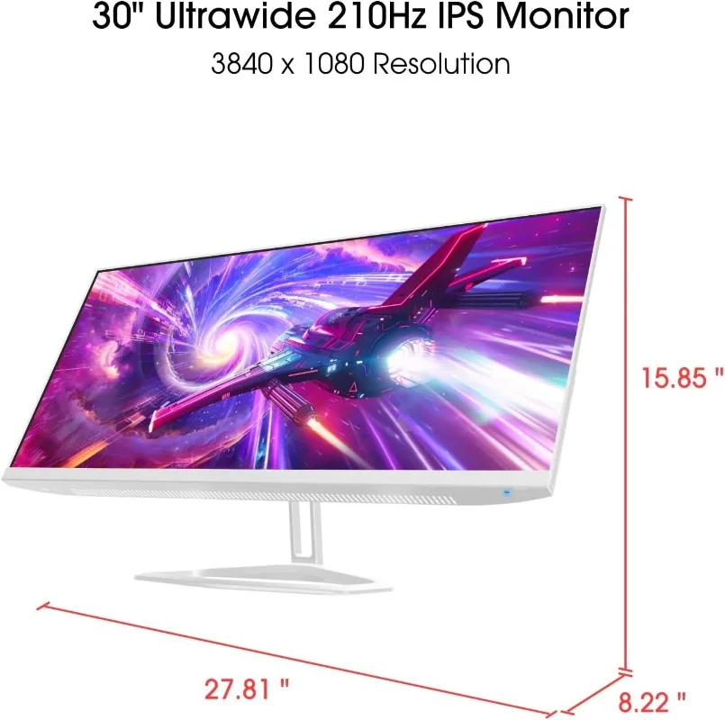 شاشة ألعاب IPS مقاس 30 بوصة 2560 × 1080 DisplayPort x2 x2 حتى 210 هرتز 1 مللي ثانية مكبرات صوت مدمجة واسعة للغاية/نحيفة، Tesla-W