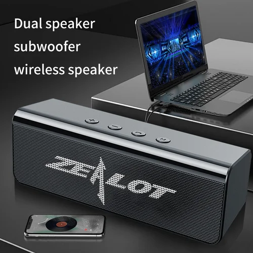 Zealot-altavoz inalámbrico portátil para exteriores, Subwoofer, TWS, batería de 1800mAh, estéreo fuerte, graves potentes Cable de carga,
