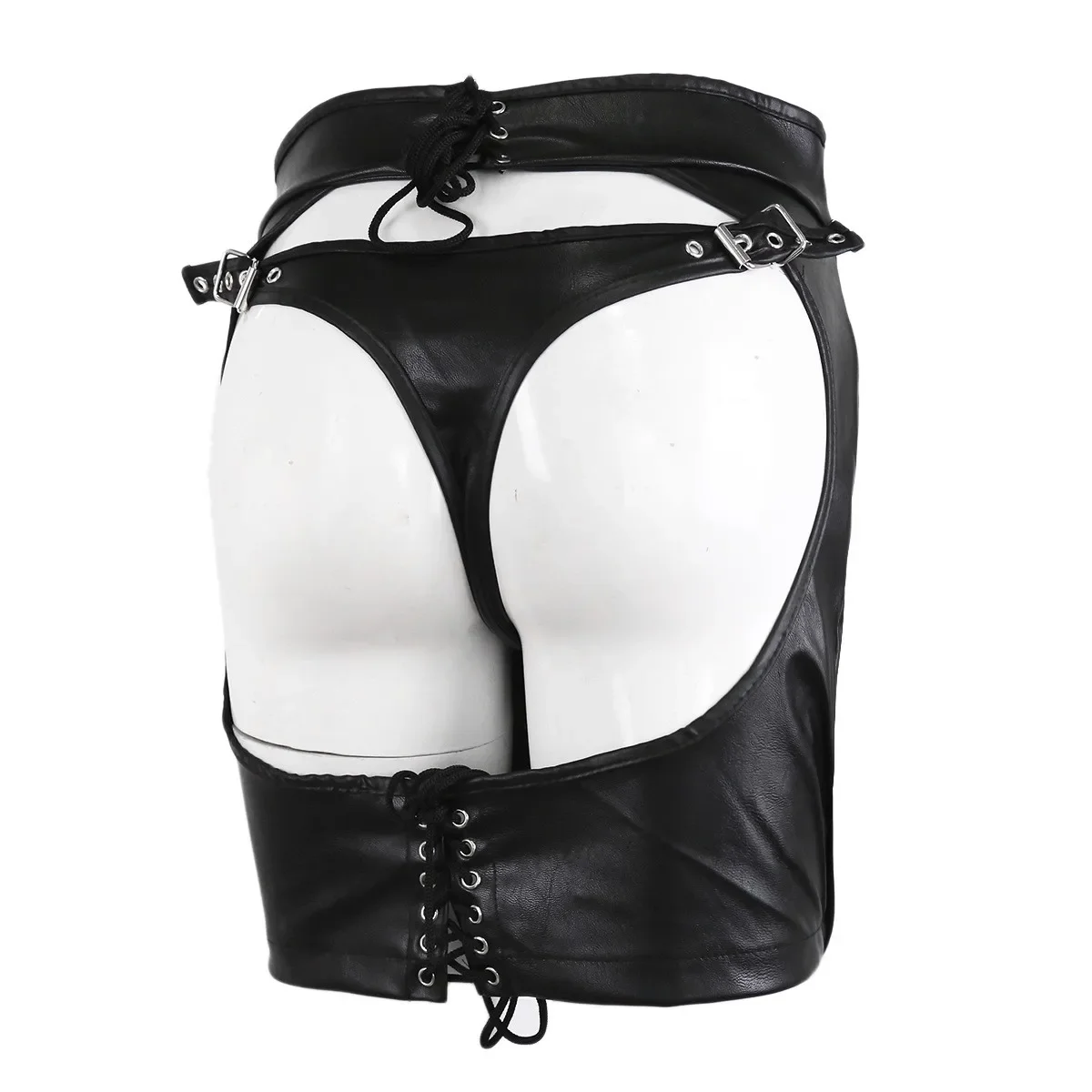 SM Products Adult Toys Black Leather Bondage Set Bdsm Sex Erotic Fetish Mini Dress Porn Skirt Adult Games  Exotic Accessories - view 6