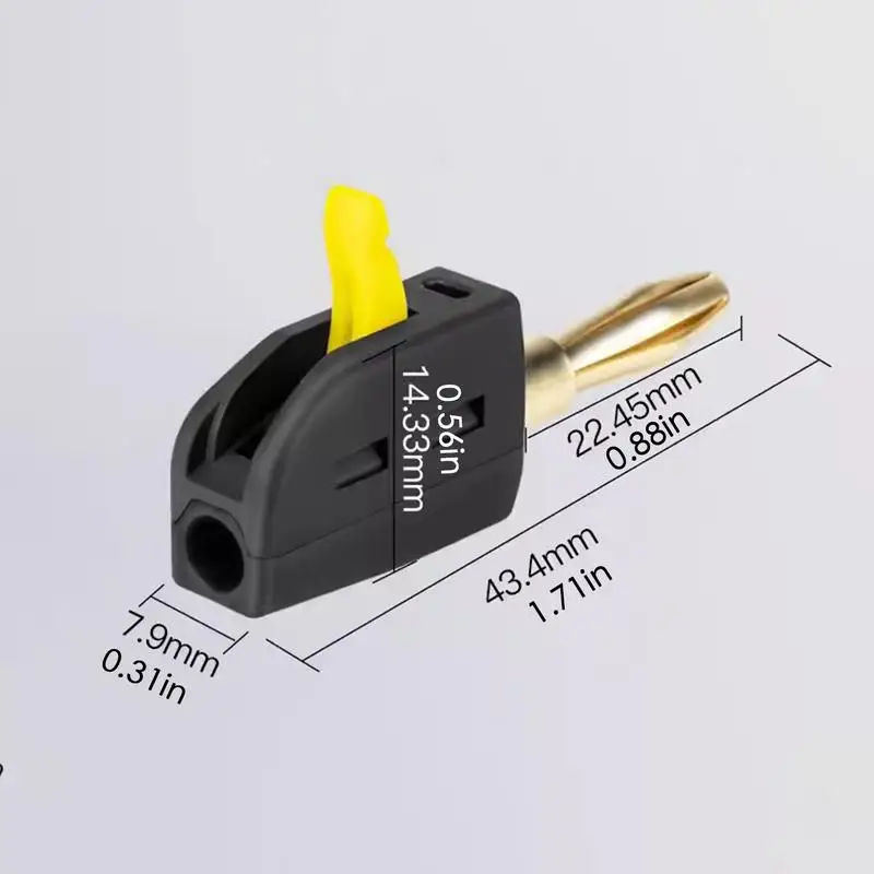 Bananenstecker für Lautsprecher, 4 mm, lötfrei, Schnellanschluss, hoher Strom, 32 A, Bananenstecker, Drahtverbinder, Bananenadapter-Anschluss