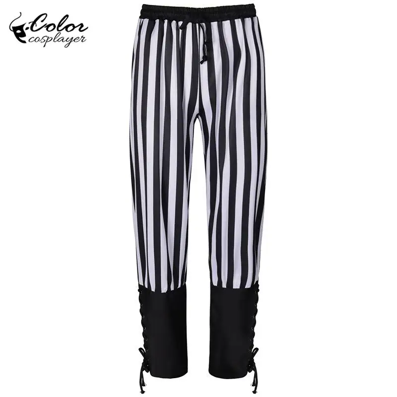 Cor cosplayer vertical modelado calças pirata medieval tornozelo ligação calças pirata cosplay traje carnaval festival wear